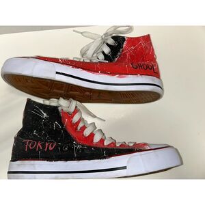 Custom Chucks Tokyo Ghoul Shoes Sneakers Sz 8 Men 9.5 W Ken Kaneki